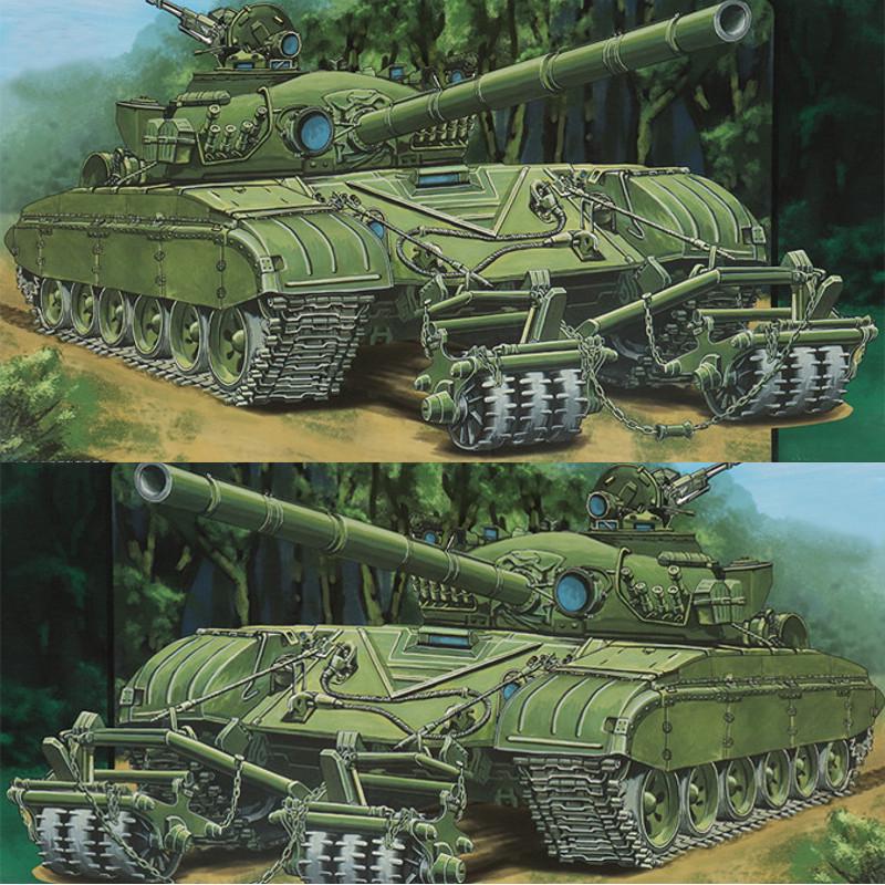 Bộ mô hình xe tăng T-72 và xe lăn mìn KMT-5 độc đáo
