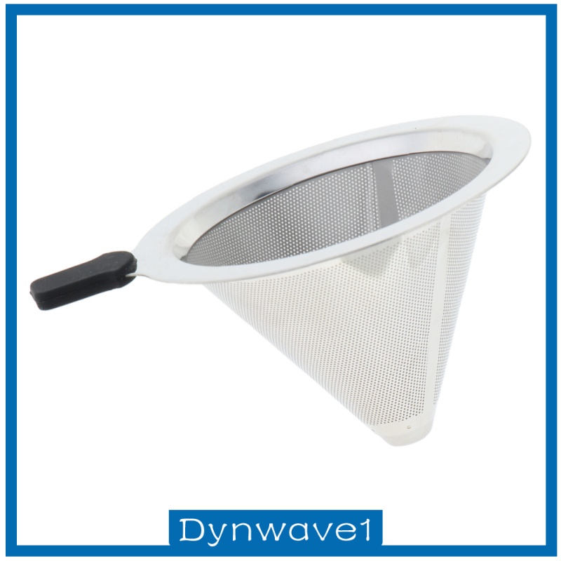 1 Phễu Lọc Cà Phê Hình Nón Màu Bạc Có Thể Tái Sử Dụng