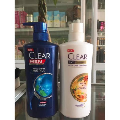 Dầu Gội Clear 450ml Thái Lan  đủ vị [ Men bạc hà, Men than hoạt tính, Anh đào, Bạc hà, Thảo dược]