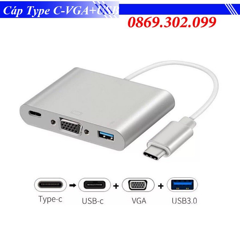 Cáp Chuyển Type C sang VGA-USB