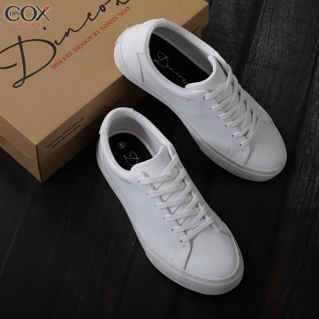 Giày Sneaker Da Unisex DINCOX-D20 FULL WHITE Năng Động Cá Tính