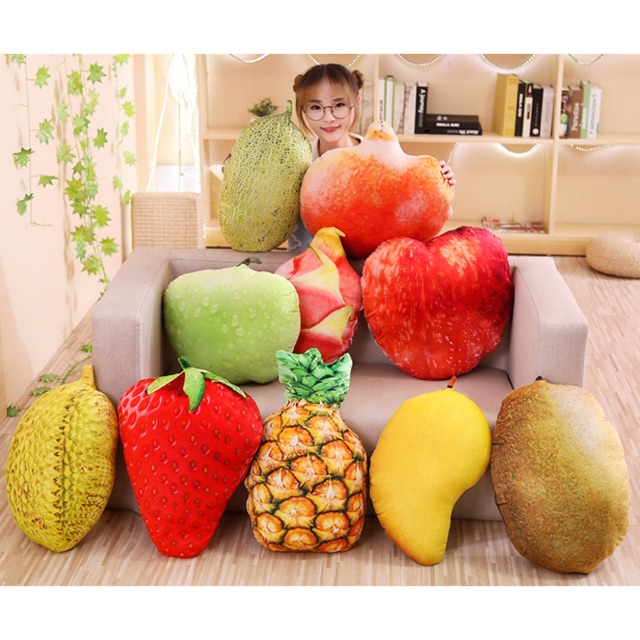 Gối rau củ quả in 3D hàng đẹp
