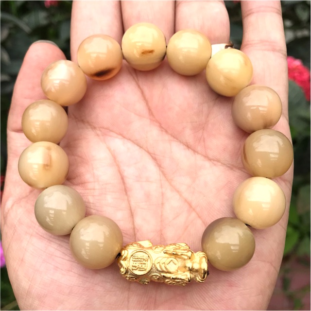 Vòng tay Sừng Tỳ Hưu mạ vàng 24k - cầu tài đắc tài - cầu lộc đắc lộc - Bracelet of Hahanco (BH616)