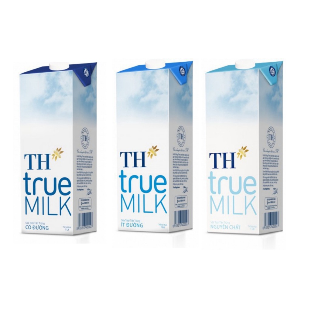 Hộp 1L Sữa Tươi Tiệt Trùng Có Đường / Ít Đường / Nguyên Chất TH True Milk