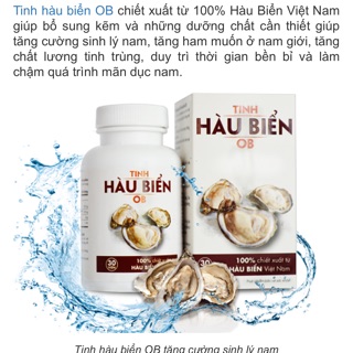 Tinh HÀU BIỂN OB TĂNG CƯỜNG SINH LÝ NAM,TĂNG CHẤT LƯỢNG TINH TRÙNG