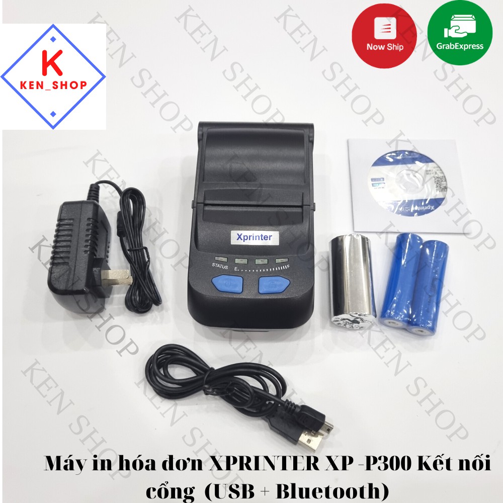 Máy in hóa đơn XPRINTER XP 58IIH/ XP-P300 Kết nối cổng USB + Bluetooth, in thẻ điện thoại, máy in nhiệt