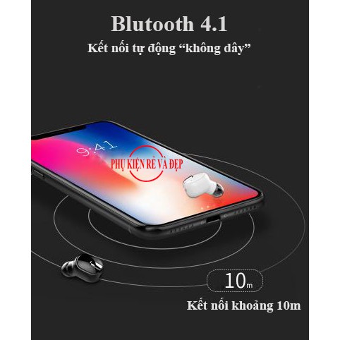 Tai nghe nhét tai Bluetooth 1 bên M8 kiêm hộp sạc tiện lợi