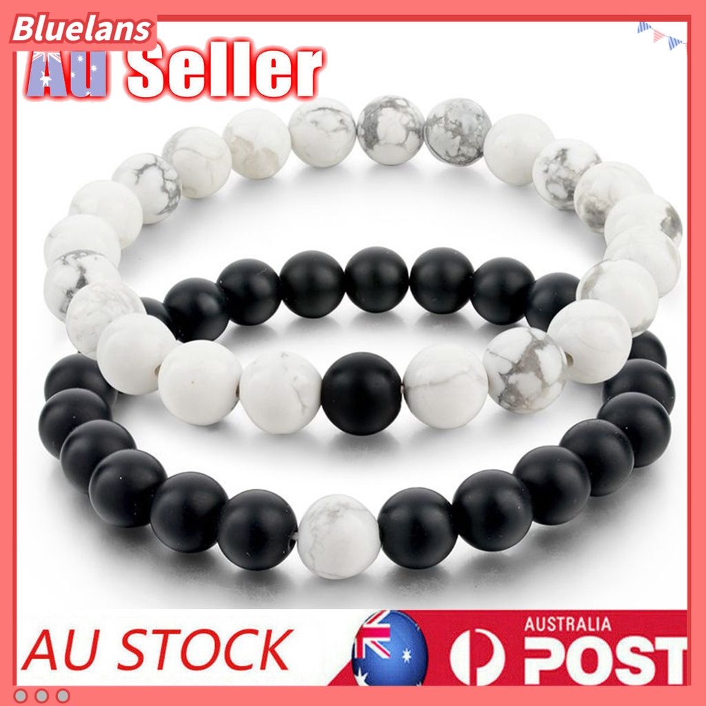 Set 2 Vòng Tay Cặp Đôi Khoảng Cách Dài 8mm Thời Trang 48h