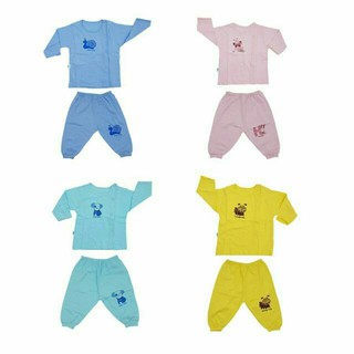 Bộ Quần Áo Sơ Sinh Áo Dài Tay Khuy Lệch Thái Hà Thịnh ( Baby Leo)