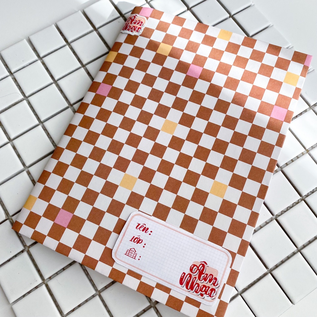 Set 5 tờ giấy bao tập họa tiết bàn cờ dễ thương - Hidari