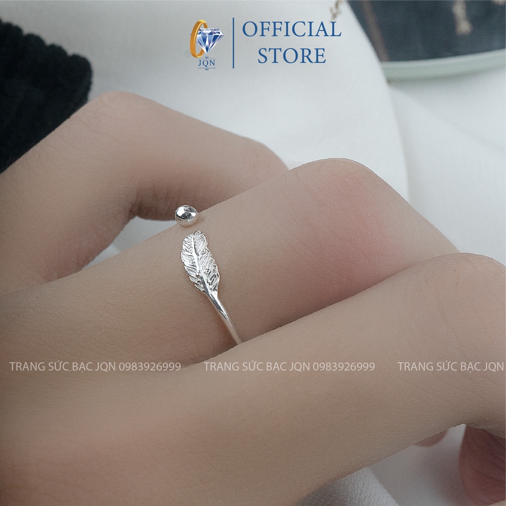 Nhẫn nữ giá rẻ, Nhẫn bạc lông vũ xinh xắn/ Trang sức bạc JQN