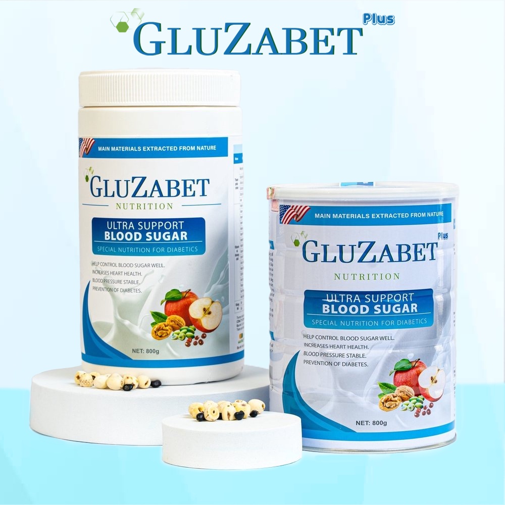 Sữa Gluzabet lon 800g dành cho người tiểu đường, giúp ổn định đường huyết, ăn ngon ngủ ngon