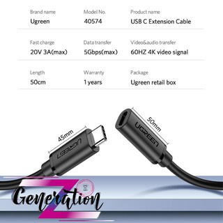 Cáp USB Type-C nối dài Ugreen 40574 dài 0.5M