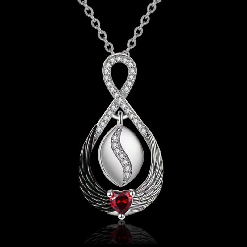 Vòng cổ Hợp Kim Mặt Hình Đôi Cánh Thiên Thần Đính Đá Zircon Đơn Giản