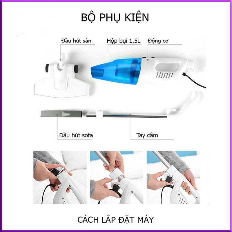 Máy Hút Bụi Cầm Tay, Máy Hút Bụi Gia Đình Cao Cấp Cầm Tay Nhỏ Gọn Dọn Dẹp Tiện Lợi, Bảo Hành 2 Năm Đồ Gia Dụng