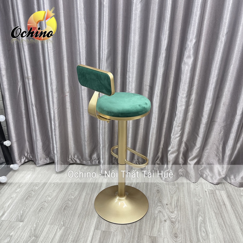 Ghế Quầy Bar, Ghế Trang Điểm Chân vàng NHẠT Cao Cấp (Đủ Màu)
