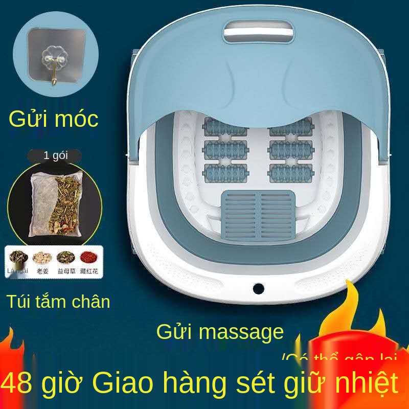 ♀Bồn ngâm chân có thể gập lại, ngâm, massage chân, sưởi và cách nhiệt, giữ cho bê <