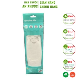 Khẩu trang Fampro ⚡ CAM KẾT CHÍNH HÃNG ⚡  4D 5 cái 1 bọc màu trắng