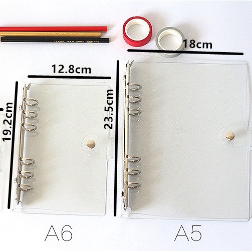 Binder bìa sổ còng nhựa dẻo refill giấy khổ A5,A6 (không kèm giấy)