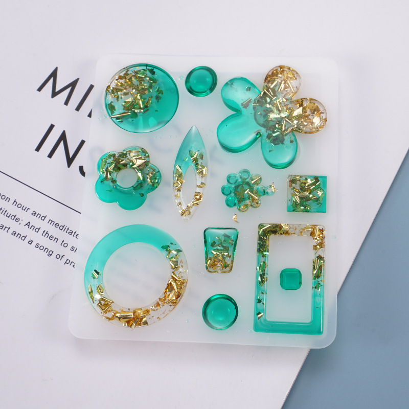 Khuôn Silicone Làm Trang Sức Hình Vuông / Bông Hoa / Tròn / Vuông