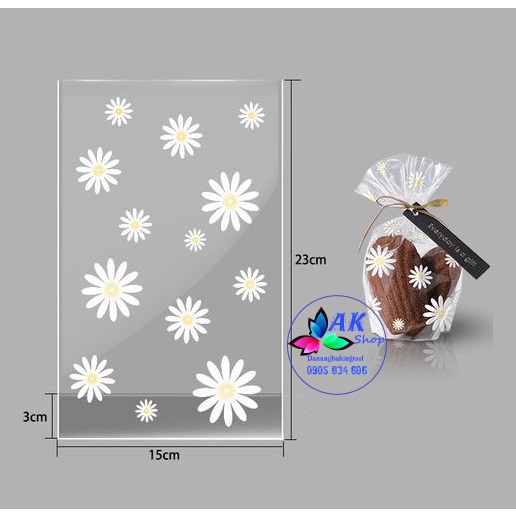 SET 50 TÚI BÁNH QUY/COOKIE HOA CÚC 15*23 / 2132.036