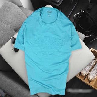 Áo thun nam cotton cổ tròn dập nổi