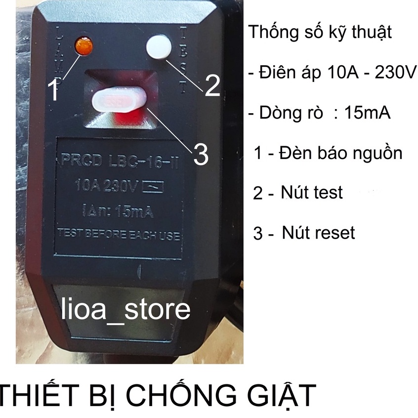 Ổ cắm dân dụng 4 Đa Năng  chống giật Lioa ( dây nguồn 3m).