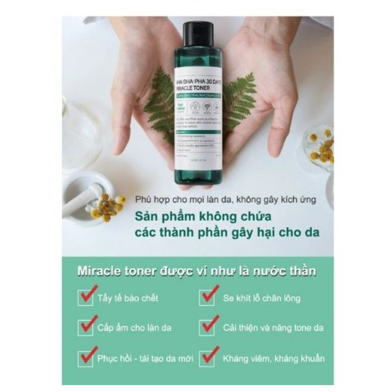 Toner Nước Hoa Hồng Giảm Mụn SOME BY MI AHA-BHA-PHA 30 Days Miracle Toner 150ml