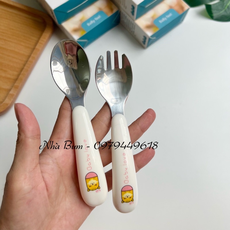 Set thìa nĩa cho bé ăn dặm - Thìa nĩa BabyLove - Nhà bum Lienlebc - Baby Love