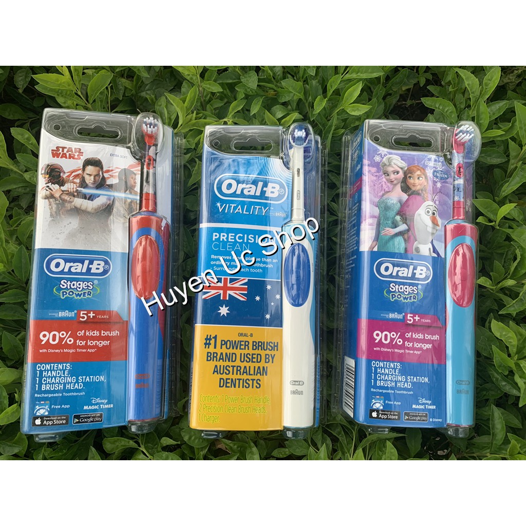 Bàn Chải Đánh Răng Điện Oral-B Vitality - StarWar, Frozen hàng Úc chính hãng đủ bill