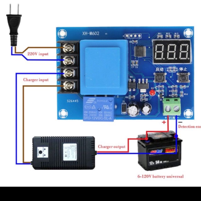 MẠCH ĐIỀU KHIỂN SẠC ẮC QUY TỰ NGẮT 6V - 100V XH-M602