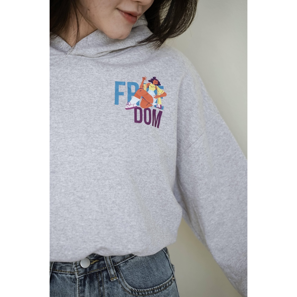 Áo nỉ dài tay có mũ Free dom [Méo Shop] | BigBuy360 - bigbuy360.vn