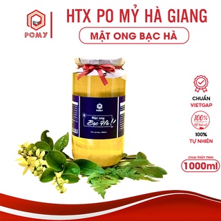Mật ong bạc hà po mỷ vietgap, loại đặc biệt, chai thuỷ tinh 1000ml