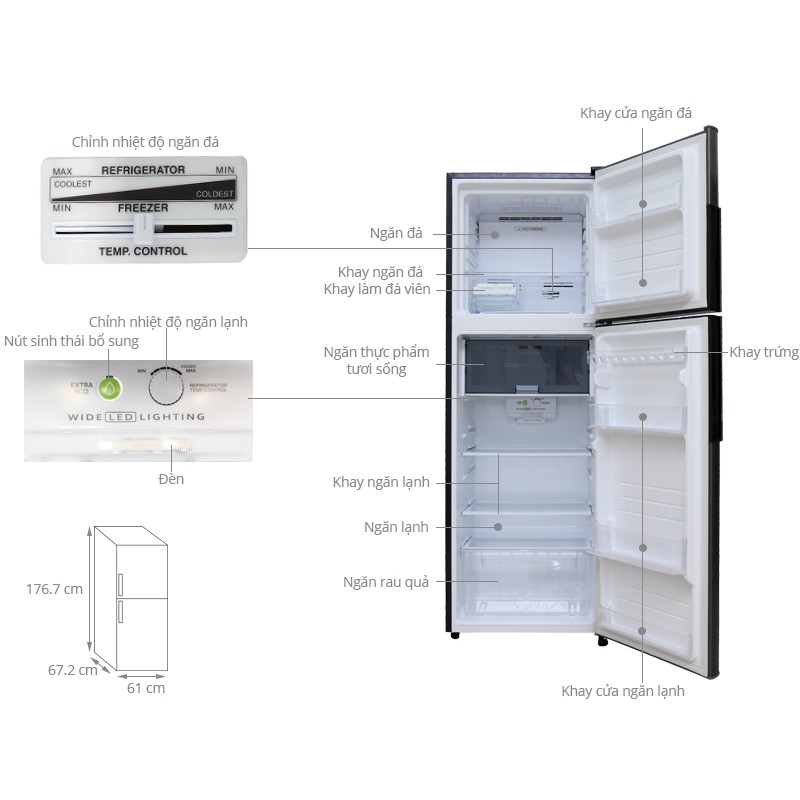 Tủ Lạnh Inverter Sharp SJ-X316E-DS (314L)