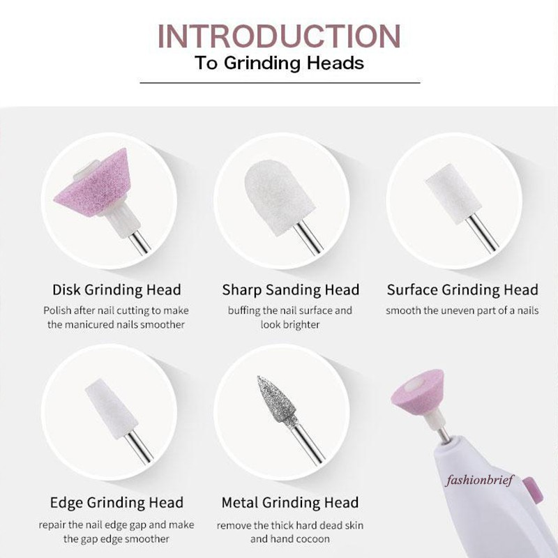 [Hàng mới về] Bộ Dụng Cụ Mài Móng Tay Mini Chạy Điện Dễ Sử Dụng