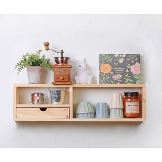 [GIÁ XƯỞNG] KỆ GỖ TREO TƯỜNG CÓ HỘC VÀ NGĂN KÉO 2 NGĂN📌Freeship📌HẢI NAM DECOR KGNK