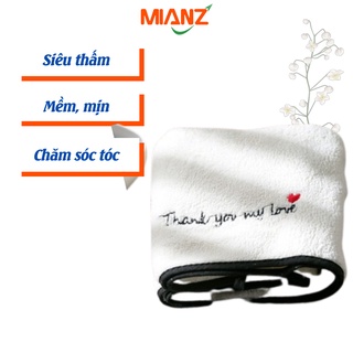 Khăn quấn đầu lau khô tóc siêu thấm, khăn trùm ủ tóc mau khô My Love vải mềm mịn - Mianz Store