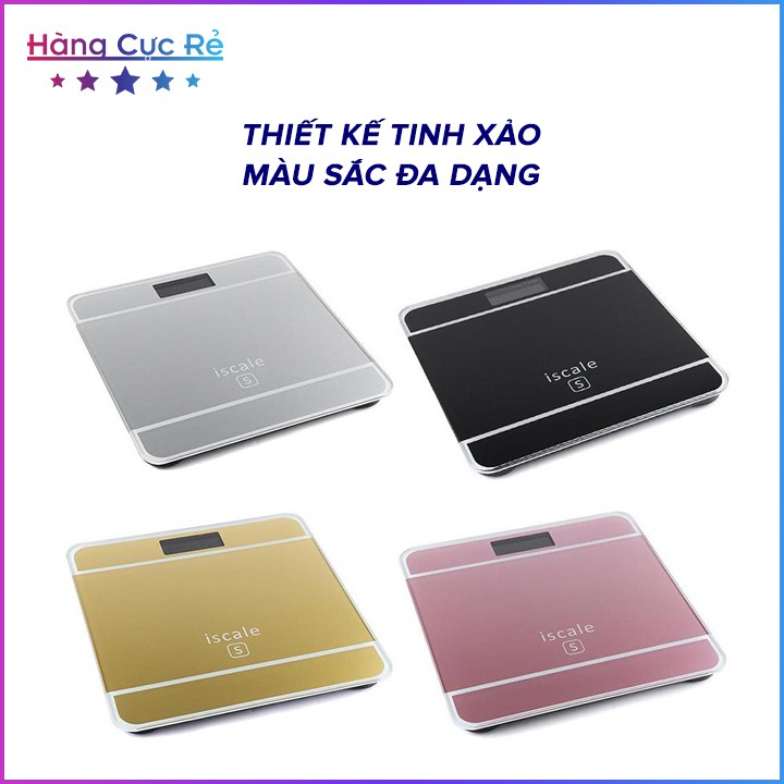 Cân sức khỏe điện tử 180kg, có màn hình LCD HCR, đo được nhiệt độ phòng, mặt kính siêu cường lực