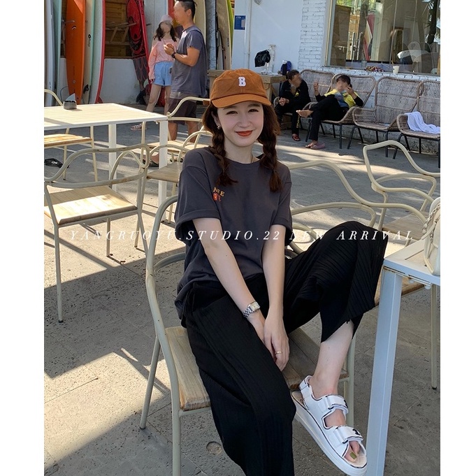 Áo Thun Tay Ngắn Dáng Rộng In Hình Thời Trang Mùa Hè Hàn Quốc Dành Cho Nữ