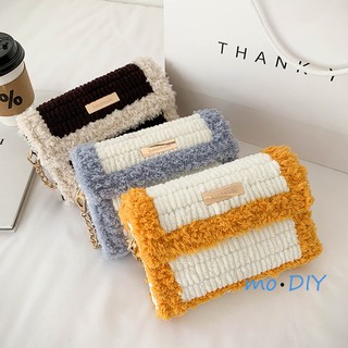 [Có video hướng dẫn] Túi handmade tự đan len viền xù,handmade
