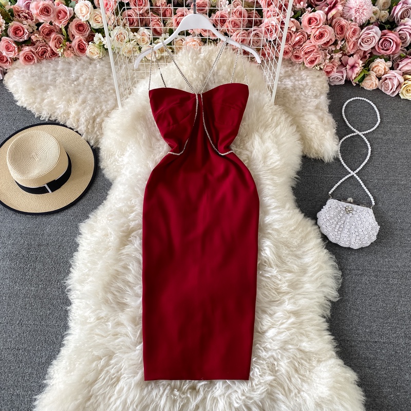🌸Hàng Order🌸(Đủ Màu) Váy Đầm Body Dáng Dài Phối Dây Đính Đá Viền Ngực Tiệc Cưới Sexy Sang Chảnh🌸Hàng Quảng Châu