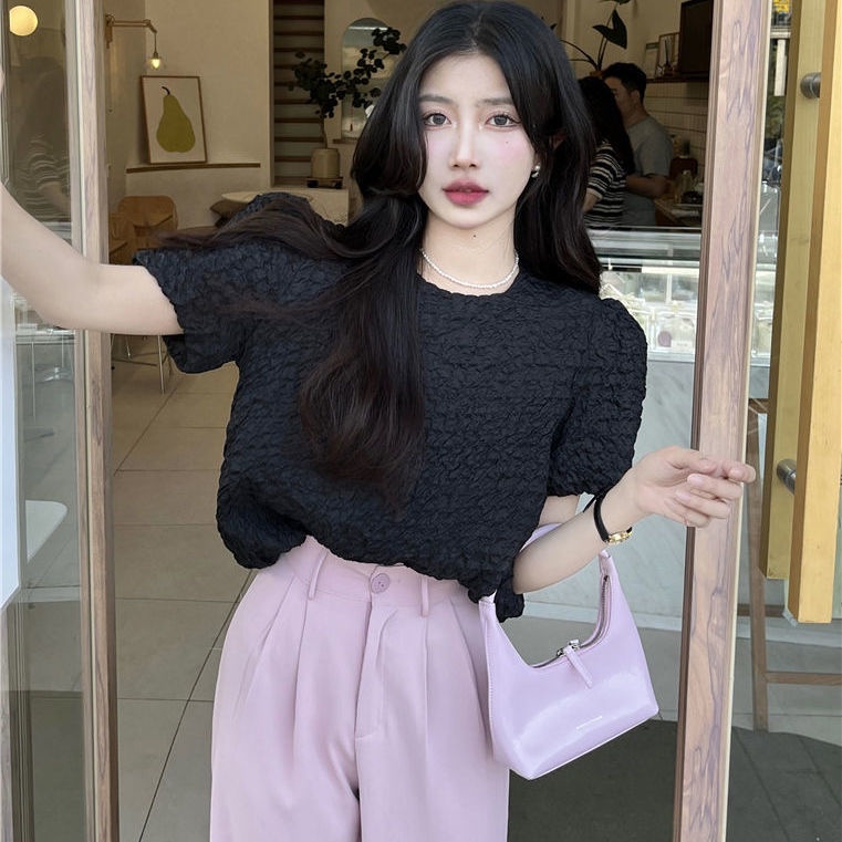 B&amp;G Áo Kiểu Tay Phồng Xếp Ly Phong Cách Pháp Thời Trang Mới Cho Nữ Áo phông Nữ JL-TX-156 2022