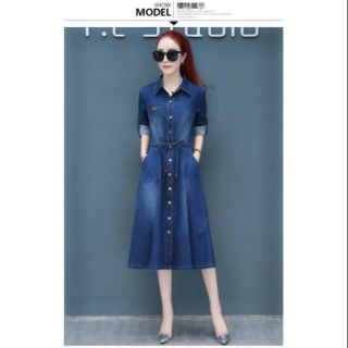 Đầm jean nút cao cấp xinh xắn