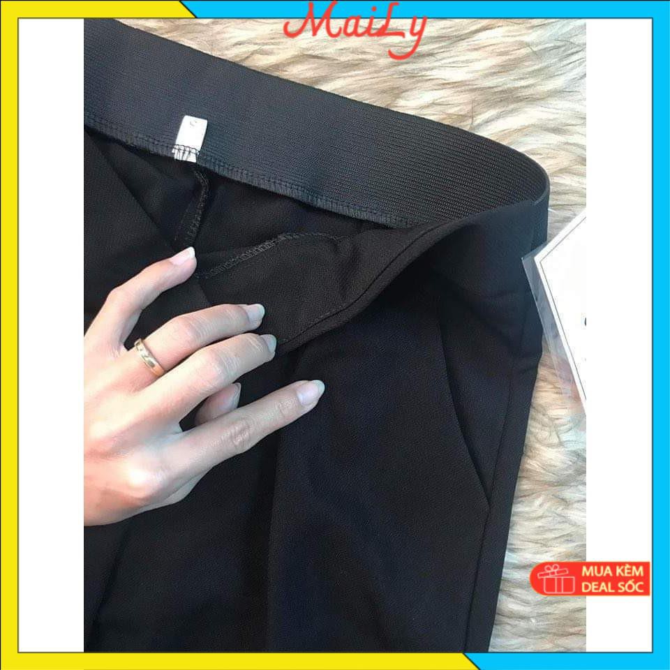 Quần tây lưng thun [HÀNG THIẾT KẾ] Quần tây nữ lưng thun khóa sườn chất vải tuyết mưa cực đẹp | BigBuy360 - bigbuy360.vn