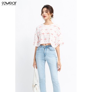 Áo thun croptop nữ 92WEAR đủ màu, đủ size, ngắn tay ATN0004