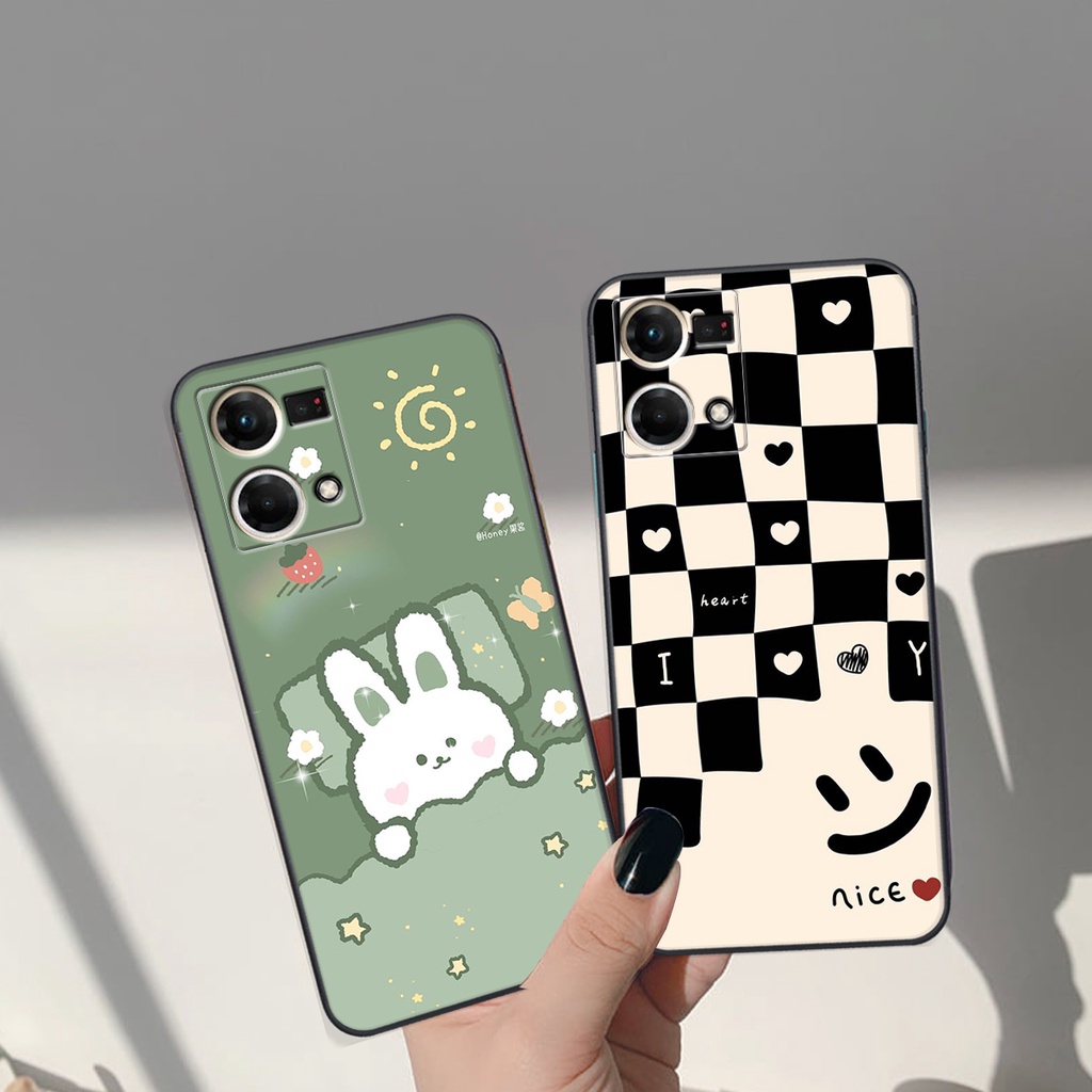 Ốp lưng Oppo RENO 7 4G / RENO 8 4G - ỐP BẢO VỆ CAMERA in hình Gấu nâu - hồng, Gấu Be@rick  cực CUTE, DỄ THƯƠNG