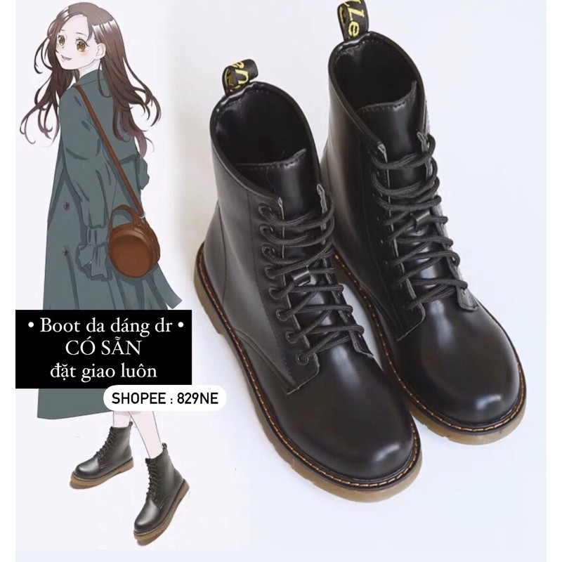 sẵn/ GIÀY DA đế kếp | 😆 dr giống Jennie blackpink 💙 giày oxford sẵn (ĐẶT GIAO LUÔN) boot cao cổ