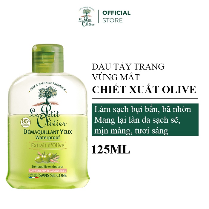 Nước tẩy trang vùng mắt chiết xuất Dầu Olive Le Petit Olivier 125ML