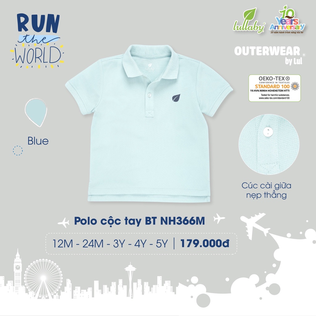 [CHÍNH HÃNG] Bộ quần áo polo, quần short bé trai họa tiết trẻ em Lullaby ( rời áo-rời quần )