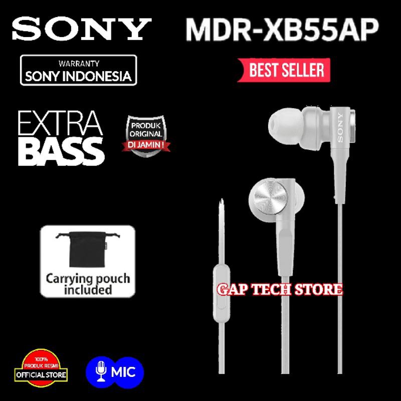 Tai Nghe Nhét Tai Sony Mdr Xb55Ap Có Mic Chính Hãng